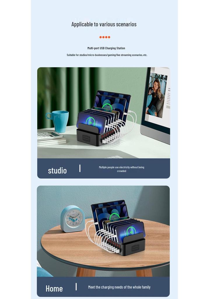 150W High-Power 16-Port USB Charging Station and Phone Stand