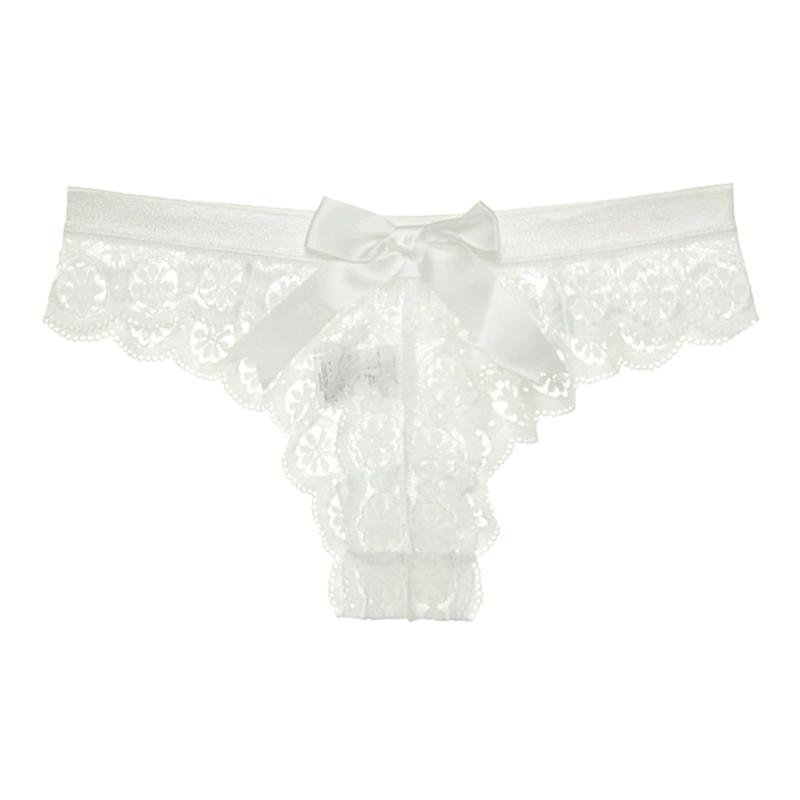 Women Sexy Lace Bow Panties Low Waist Brief