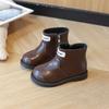 2024 Children Leather Shoes for Girls Autumn Winter New Fashion British Style Soft Bottom Anti-slippery Versatile Short Boots
