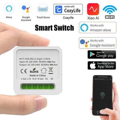 WLAN Smart Switch DIY Licht Mini Schalter 2-Wege Steuerung Drahtloser Smart Home Schutzschalter Mit Alexa Google Home Cozylife Xiao Ai APP