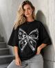 Summer Fashion Trend: Bow-Print Crew-Neck T-Shirt Short-Sleeve Plus Size Unisex Top—Stylish and Comfortable Y2K Short-Sleeve