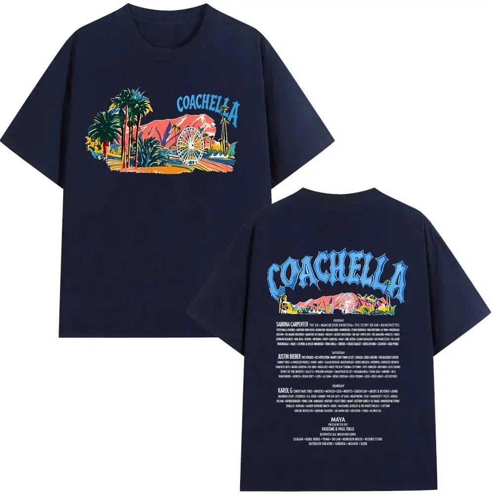 Hot Sale Coachella 2026 Collection Indio California Graphic Print T-shirt Men Women Summer New Tee Loose Casual Oversized Streetwear Harajuku Top