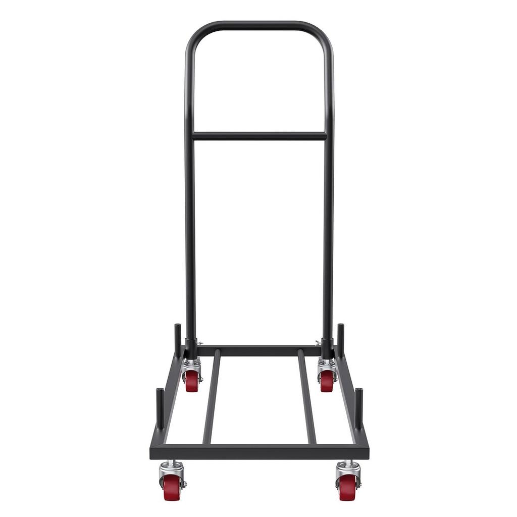 Folding Chair Dolly, Iron Commercial Cart with 12 Chairs Capacity, Folding Chairs Rack Trolley with 4 Casters, Storage Transport Dolly for Flat