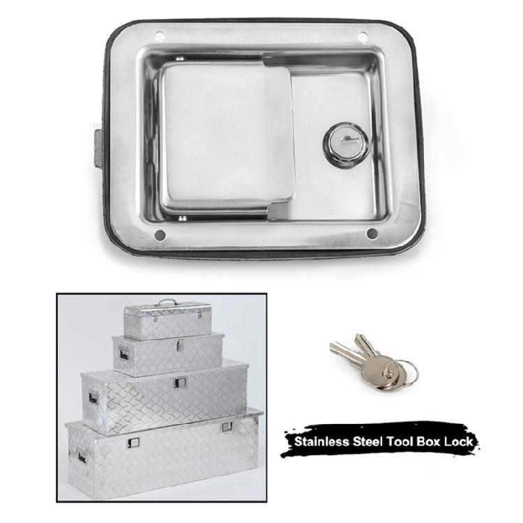 Toolbox Lock Stainless Steel Door Trailer Latches Handle Welds Screw Paddles Key