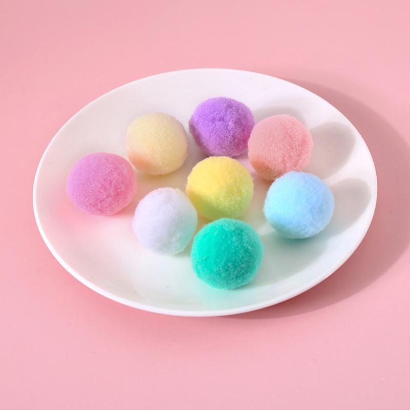 20x Small Pompoms for Cats to for Play Colorful DIY Craft and Art Supplies 3cm Soft Pom Pom Balls for Cats Lightweight
