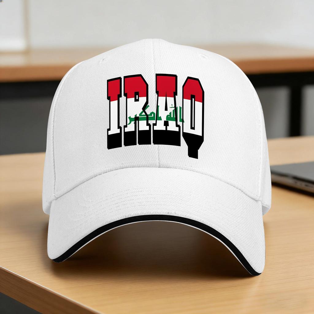 Iraq Country Flag Typography Casual Baseball Cap Trucker Hat Sun Hiking Fishing Hip Hop Hats FeUnisex Unisex Fashion Baseball Caps
