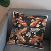 2D Colorful Koi Fish Pattern Decorative Pillow Cover Pattern Cushion Cover Suitable For Sofa Bedroom Car Pillow Cover