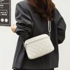 Women's Sling Shoulder Small Square Handbag Quilted Design PU Leather Crossbody Bag Versatile Messenger Bag