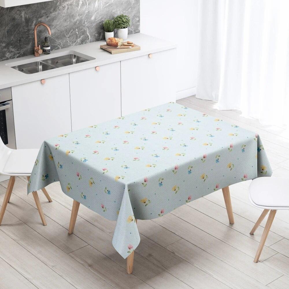 Cartoon Floral Tablecloth Home Decor Anti-Stain Waterproof Table Decoration Rectangular Kitchen Fireplace Countertop