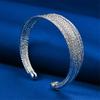 Luxurious 925 Sterling Silver Exquisite Multi-Layered Sparkling Open Bracelet Women Party Wedding Jewelry Accessories