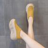 Dad Shoes Summer New Leather Thick-soled Heightening Small Breathable Hollow Hole Shoes