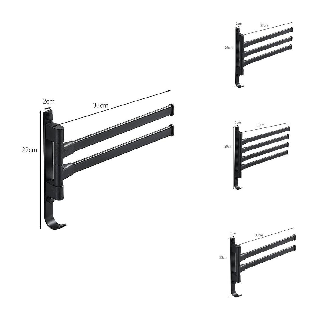 Plastic Wall Mount Hook With Rotatable Towel Rod For Bathroom Balcony And Living Space