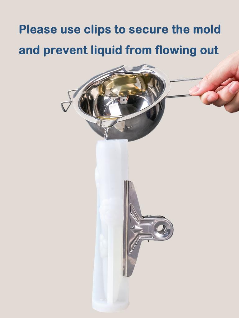 DIY Flower and Ribbon Bow Candle Silicone Mold Creative Long Rod Handmade Candles Ornament Making Supplies Home Decoration Gifts