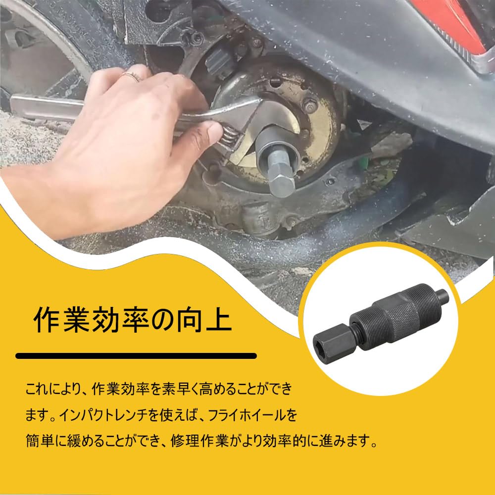 Flywheel Puller M27 x M24 Double Head Magneto Stator Motorcycle Repair Tool GY6 Compatible with Suzuki and Dirt Bikes 50cc/125cc/150cc Yamaha,