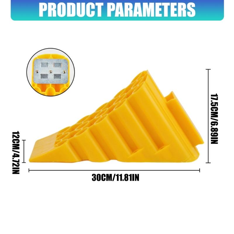 Reinforced Wheel Stopper For Secure Vehicle Parking Nonslip Base Design Wheel Chocks Garage Space Optimization