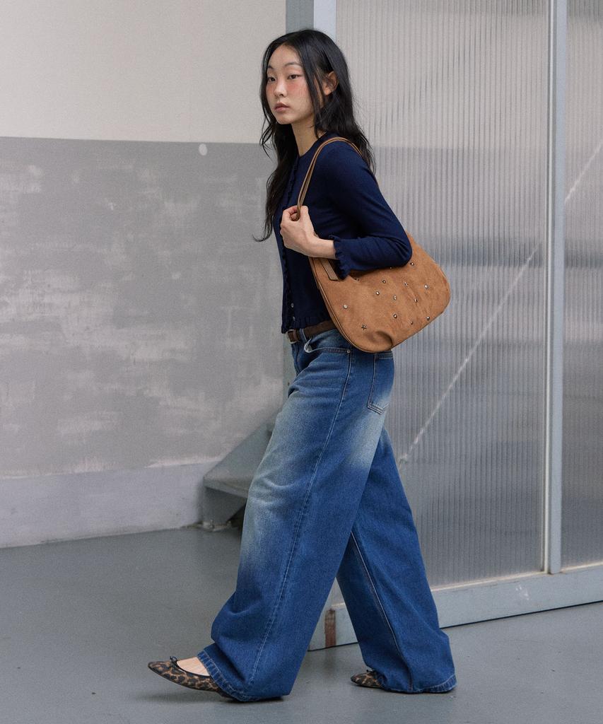 Haveawhale Maro Stud Suede Bag (Be)