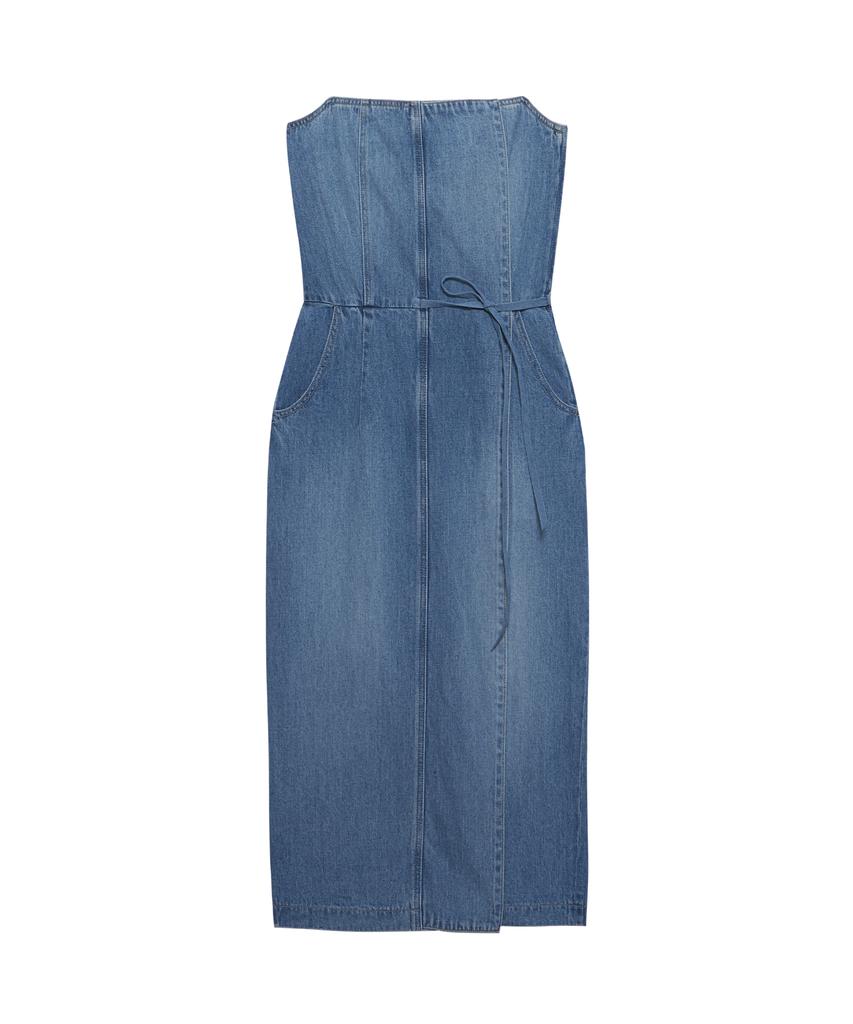 INSTANTFUNK Tube Top Denim Dress - Blue