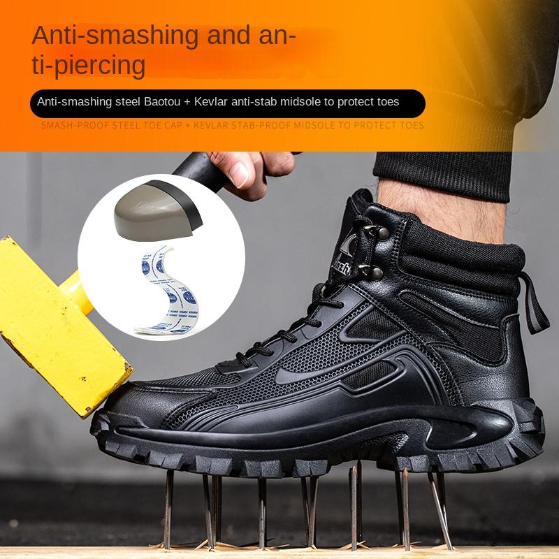 New Fashion 2024 Safety Work Boots For Men Shoes Sneakers Anti Puncture Indestructible Steel Toe Protections Mens Boots