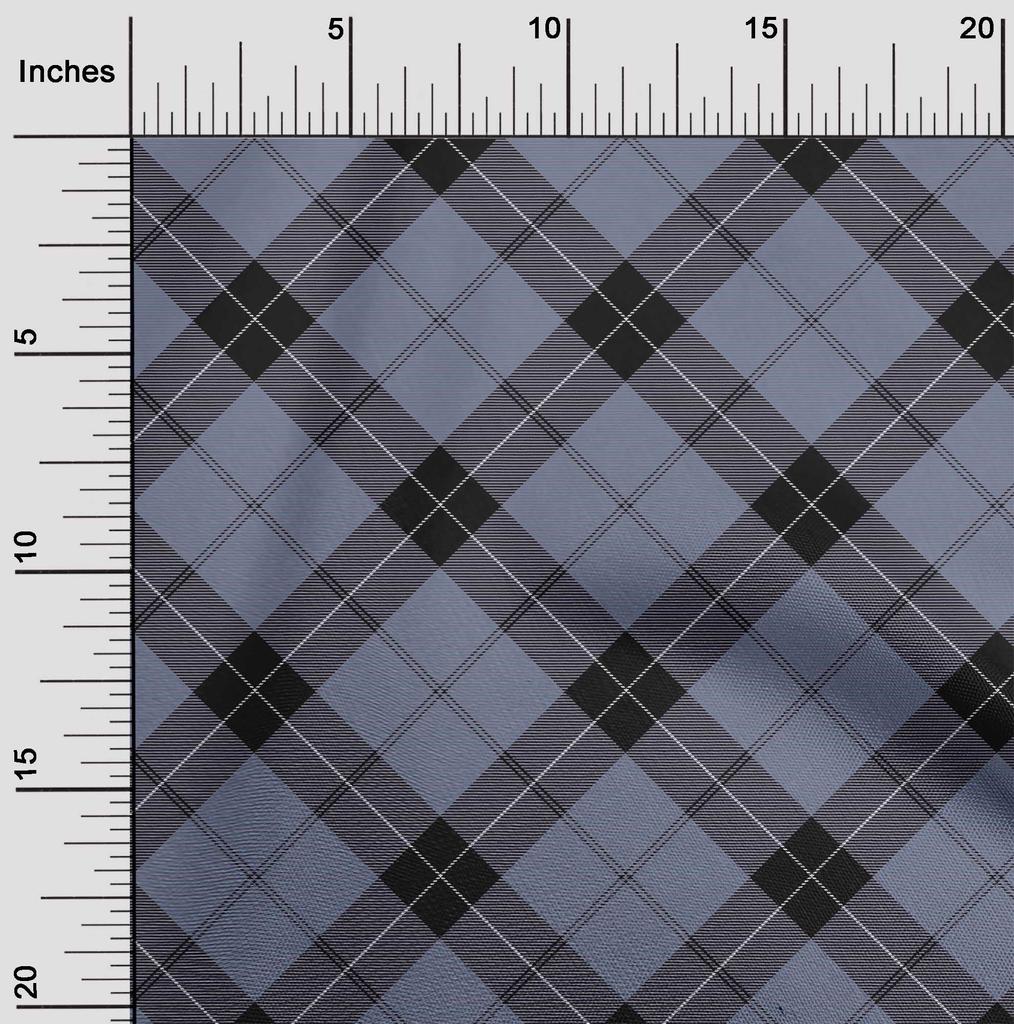 oneOone Cotton Flex Fabric Tartan Check Print Fabric By The Yard 40 Inch