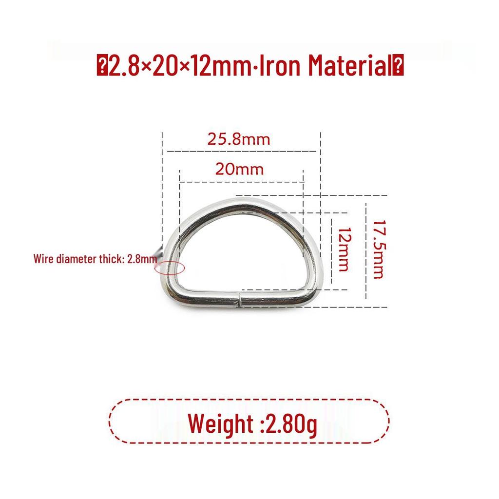 Iron Silver D-Ring Buckle for Handbag & Backpack Accessories
