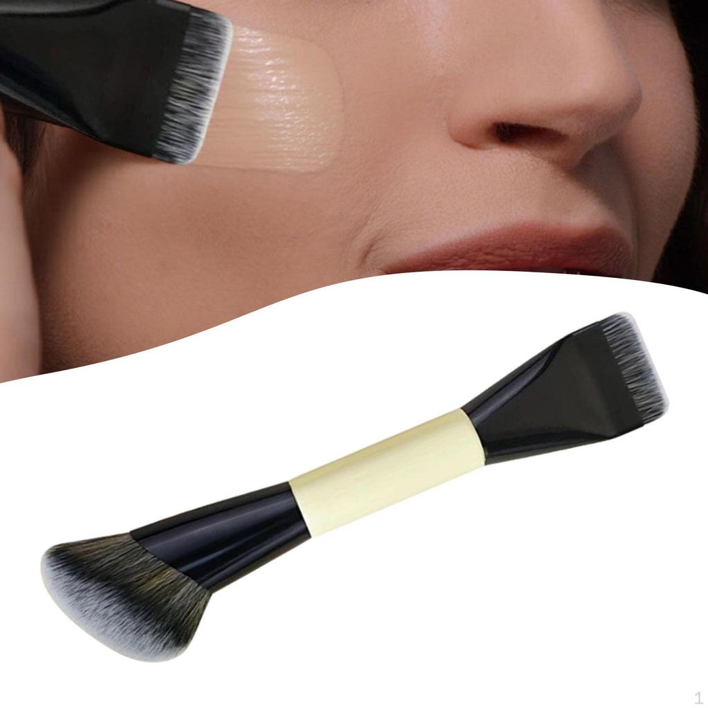 Pinceau Fond de Teint Double Embout Multifonctionnel Maquillage Visage pour Application Poudre Crème Liquide