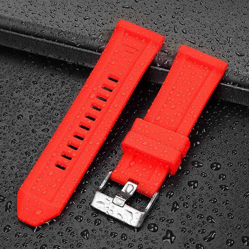 Silikon Kauçuk Bilezik Saat Kayışı 24mm 26mm 28mm dizel DZ4496 DZ4427 DZ4487 DZ4323 DZ4318 DZ4305 Erkek Saat Kayışı