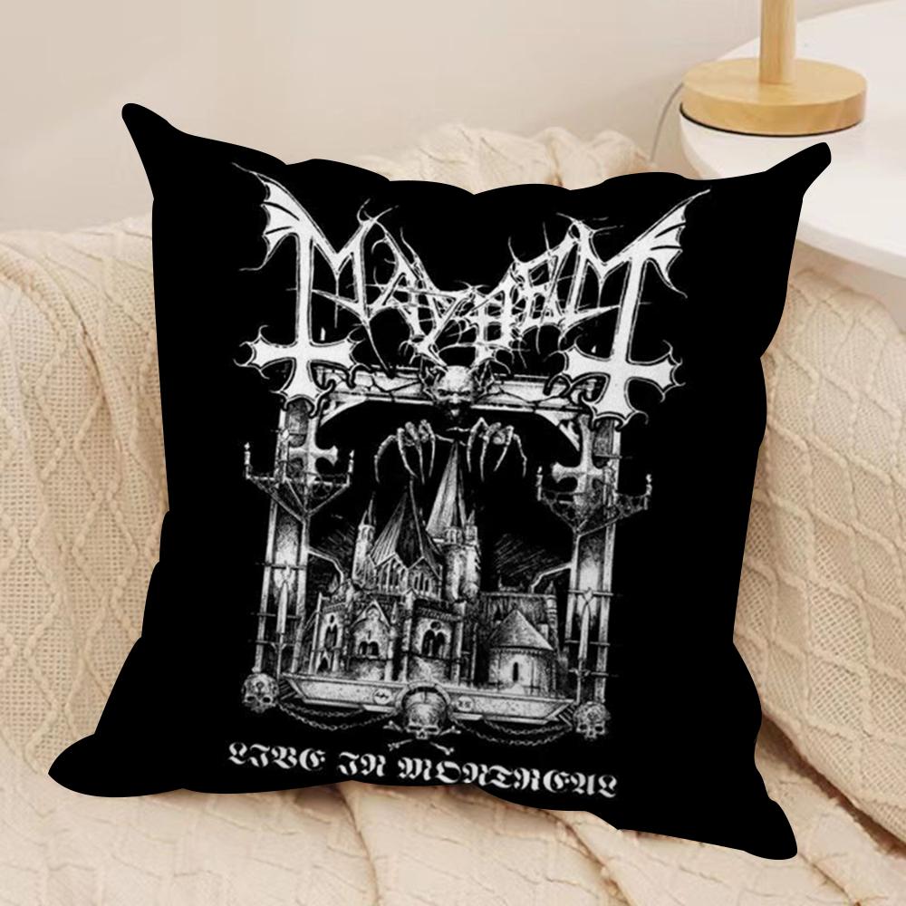 Live In Leipzig MMayhem Burzum Cushion Cover Soft Plush Fabric DoubleSided Printed Sofa Cushion Cover for All SeasonsHomeDecor