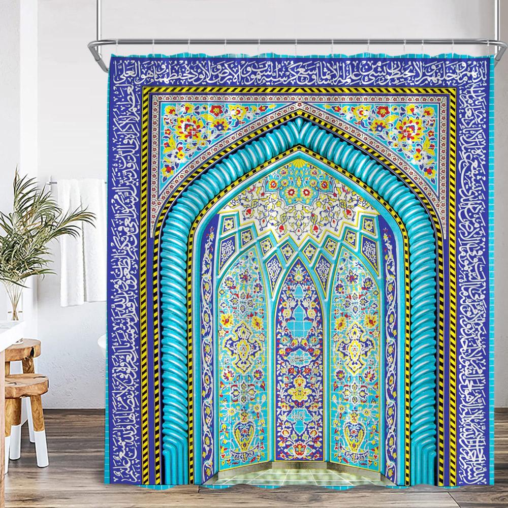Monika Chen Moroccan Boho Shower Curtain Bohemian Style Print Vintage Home Decor For Bathroom Mural Polyester Bathtub Curtain With Hook