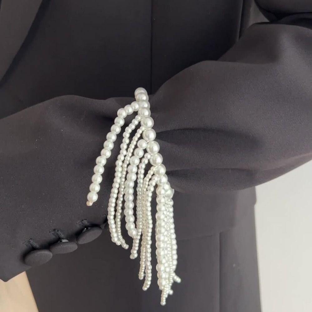 Exaggeration Chain Bracelet Silver Color Hand Jewelry Creative Gift Long Tassel Bracelet