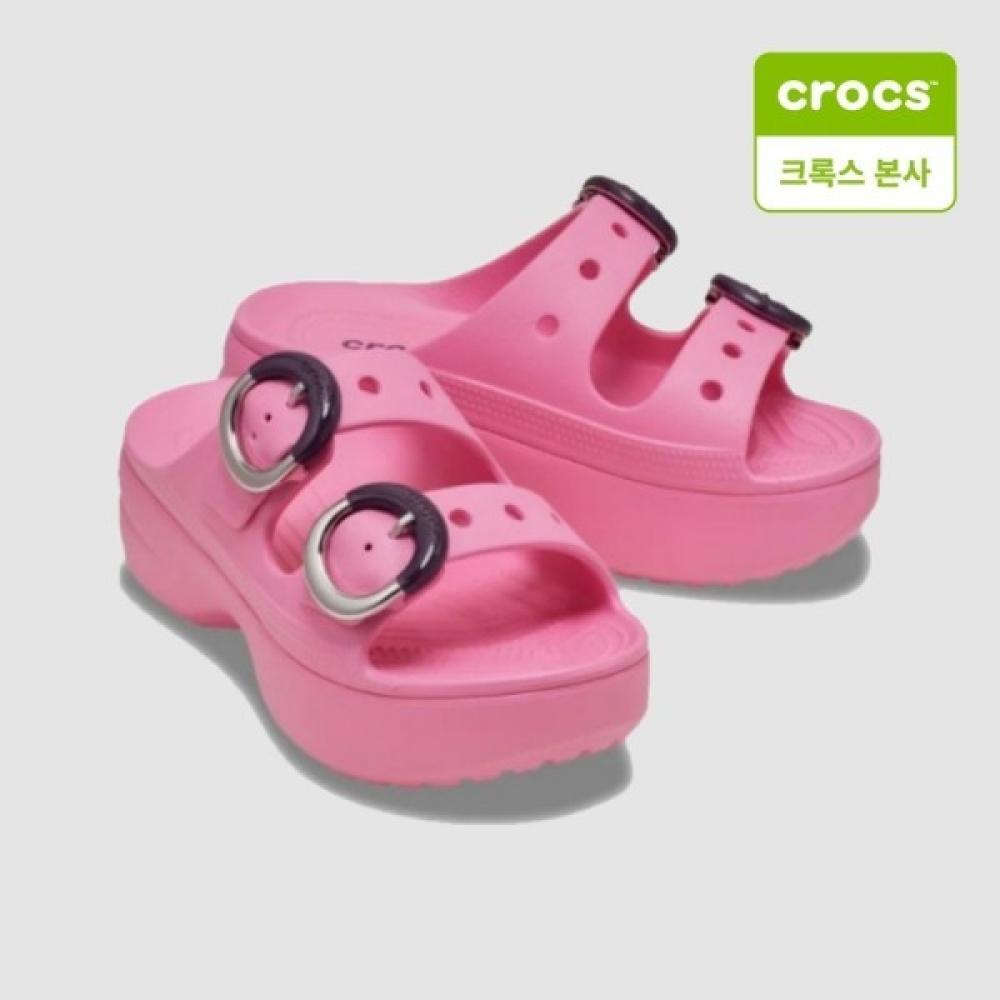 Crocs Women Saturday Platform Buckle Sandal Pink 213246 669 pink lemonade/w5(220mm)