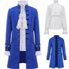 2021 European & American Men's Solid Color Steampunk Retro Stand Collar Coat