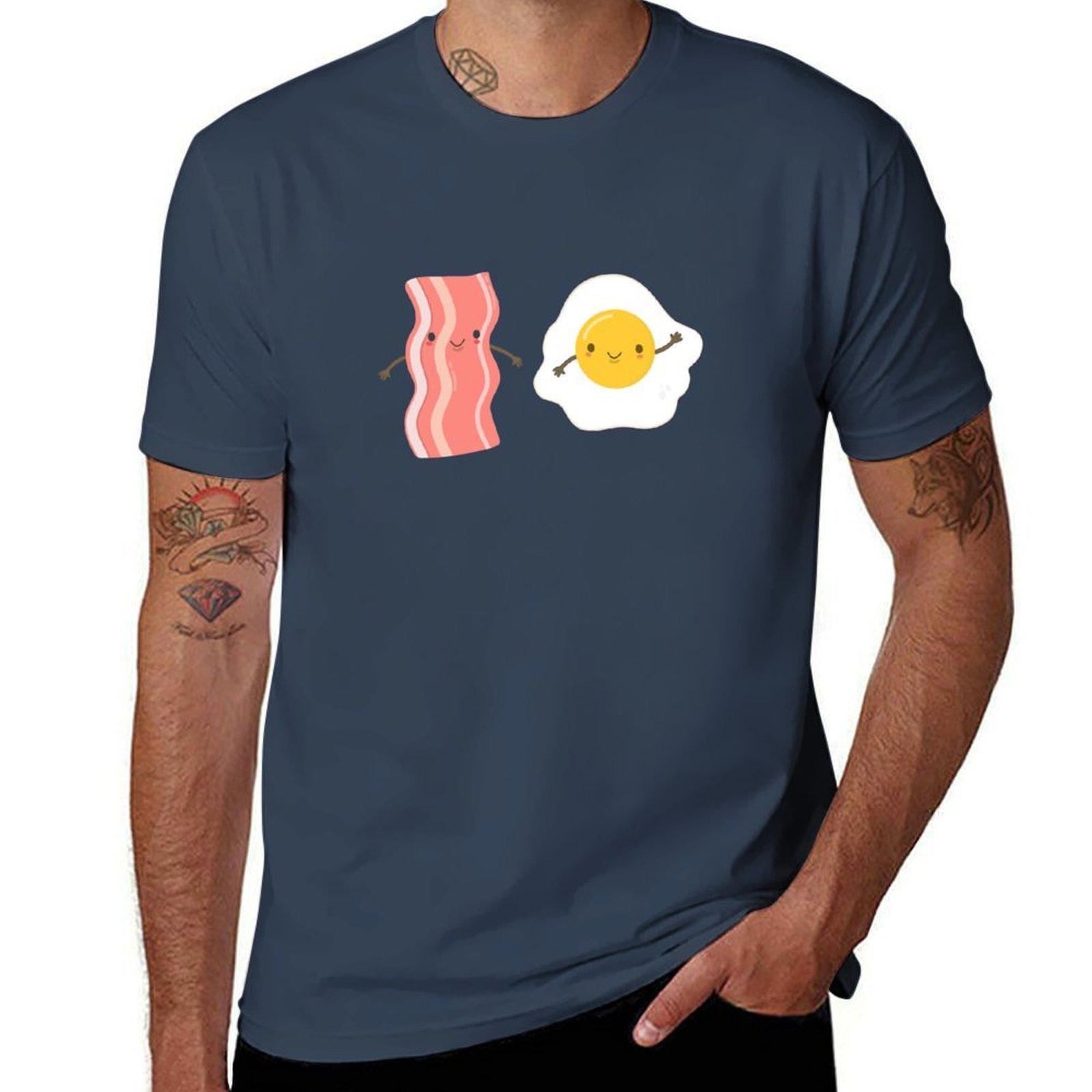 Cute and Kawaii Bacon and Eggs TShirt Big and Tall Gym TShirt S