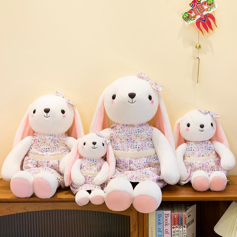 Skirt Cute Floral Rabbit Plush Toy Birthday Gift Children Bed Doll Sleeping