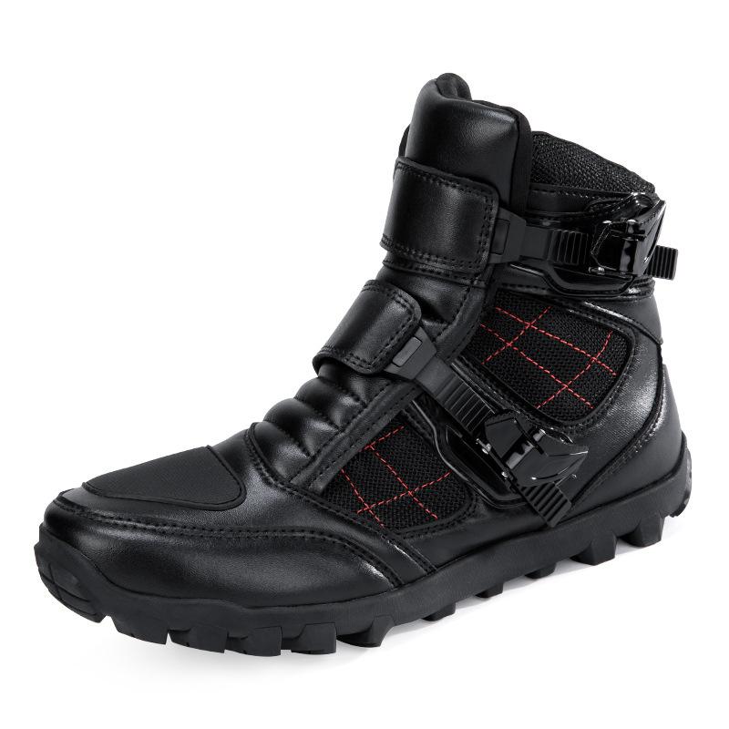 New Style Large Size High-top Thick-soled Motorcycle Boots Mens Motorcycle Shoes Street Riding Boots Racing Boots Outdoor Long-distance Riding Boots