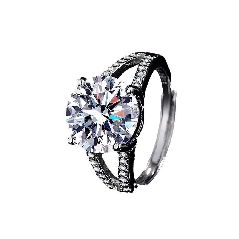 5-Carat Scepter Queen Diamond Imitation Moissanite Open Ring for Women – Live Broadcast Exclusive