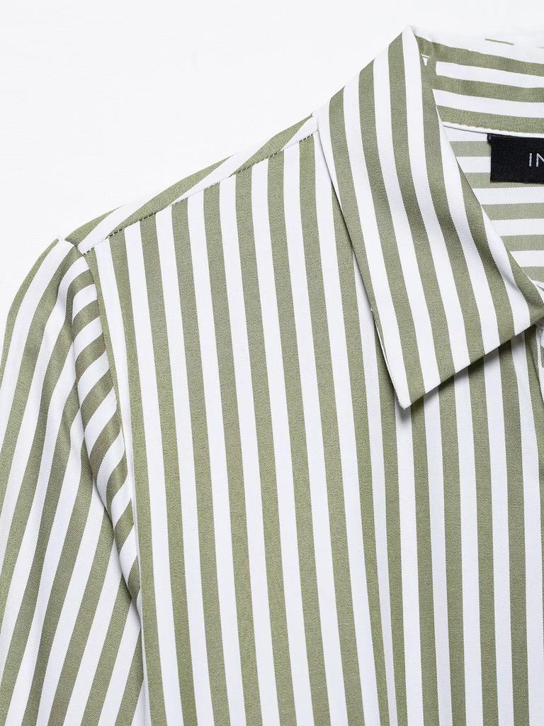 TAOP&ZA Summer Women's Striped Belted Midi Dress