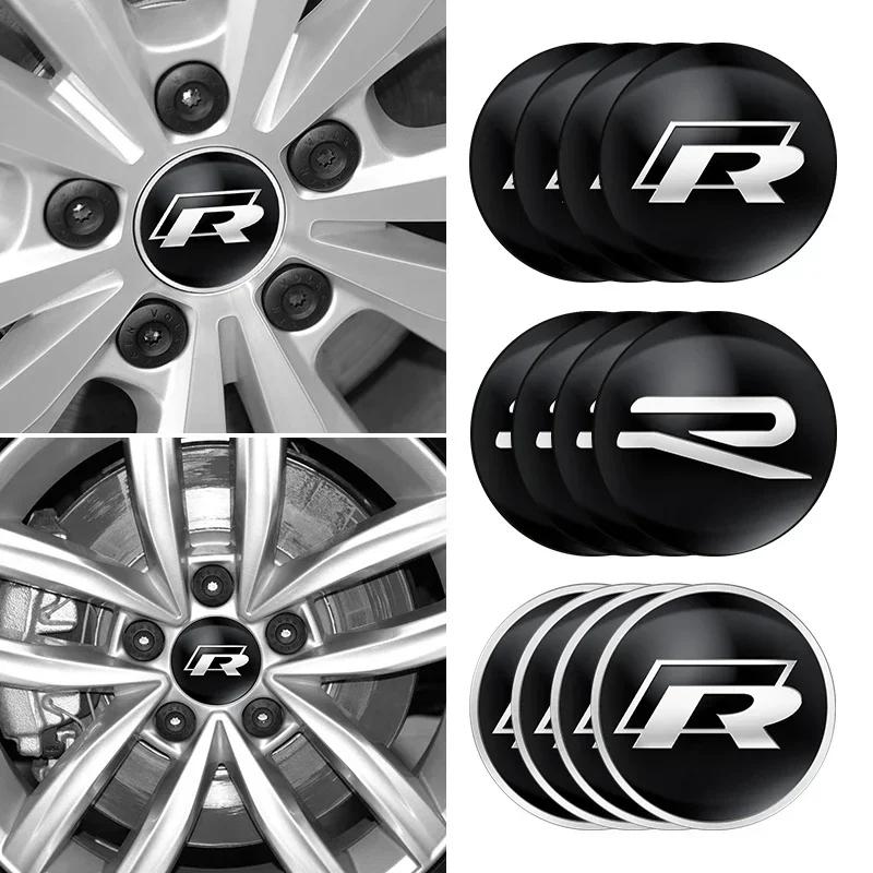 Per VW Volkswagen Jetta MK5 Golf 4pz 56mm 60mm 65mm Coprimozzo Centrale Ruota Auto Adesivo Accessori Per Volkswagen Tiguan Bora POL