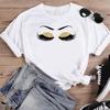 Women Lip Watercolor Sexy Lip Sweet Print T Shirt Female Graphic Top Short Sleeve Fashion  Summer Tshirts Casual Tee T-Shirt