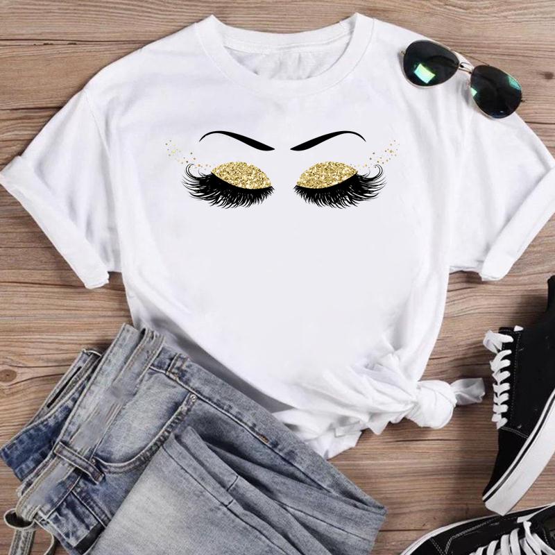 Women Lip Watercolor Sexy Lip Sweet Print T Shirt Female Graphic Top Short Sleeve Fashion  Summer Tshirts Casual Tee T-Shirt