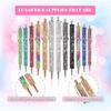 12Pcs Rhinestone Pens Bling Metal Ballpoint Diamond Pens Bulk Fancy Sparkly Crystal Press Retractable Black Ink 0.7mm For Women Office Meeting