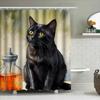Cat Bath Curtain With Glass Jar Black Cat Decor Shower Curtain For Pet Lover'S Bathroom Decoration