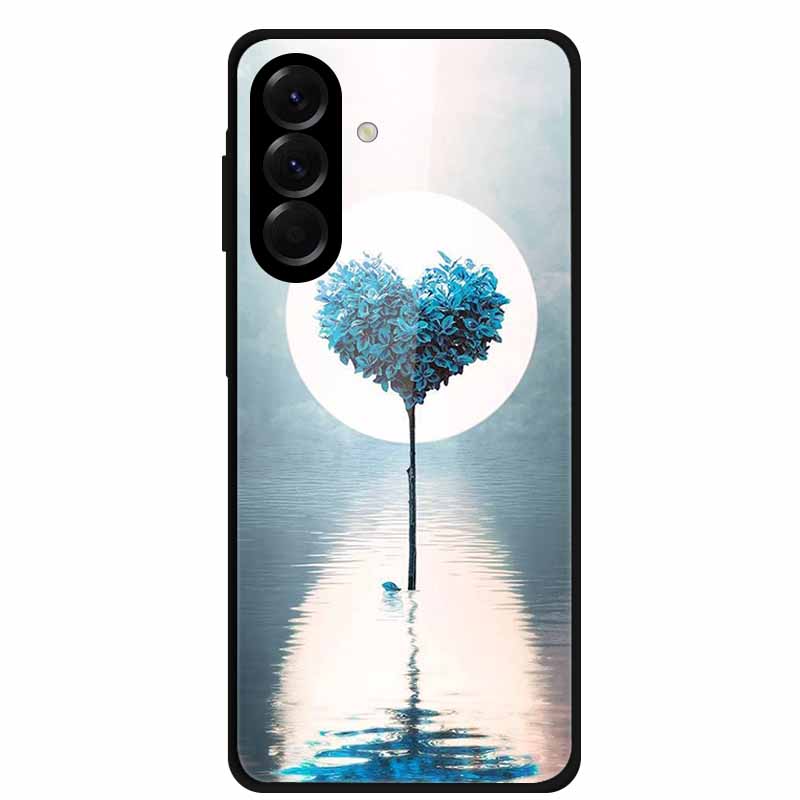 Tempered Glass Phone Case For Samsung Galaxy S24 FE Case Hard PC Back Cover Shell for Galaxy S24FE S 24 FE 5G Hard Covers Flower