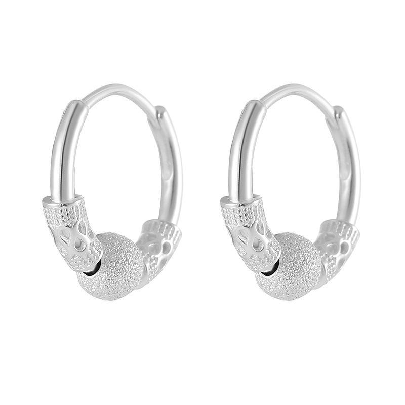 Banyan Tree S925 Silver Ruyi Transfer Bead Earrings - Women's Retro Fashion Niche Silver Earrings