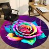 1pc Rainbow Rose Print Chair Carpet for Office, Non-slip, Soft and Durable Office Rug, Perfect for Office yy260131059