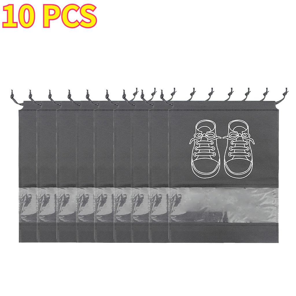 5/10/15 PCS Travel Shoe Bag with Clear Window – Dustproof Reusable Organizer for Boots & Sneakers, Fits Suitcase, Gym Bag & Home