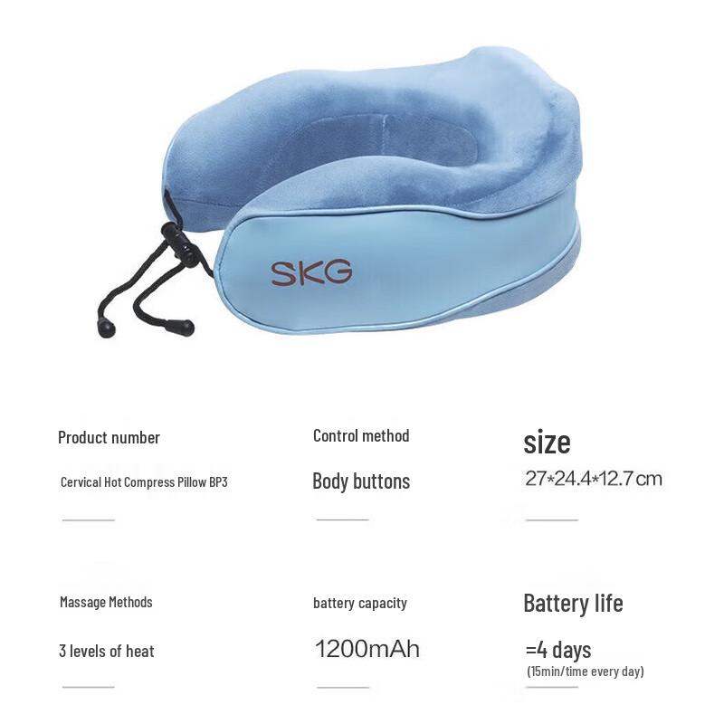 SKG Heated U-Shape Neck Massager Pillow