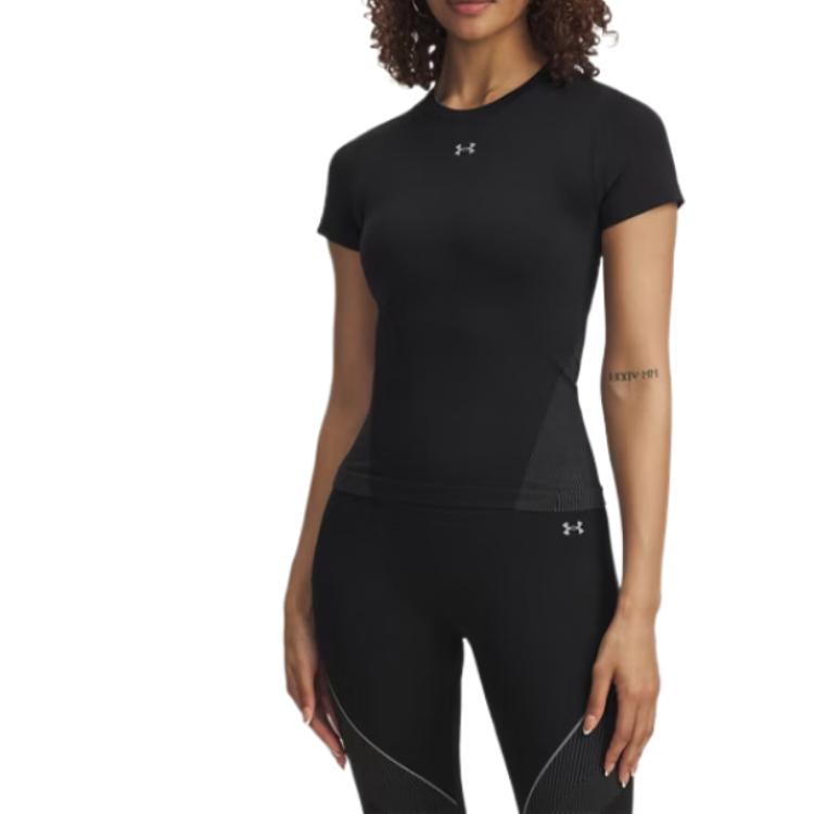 Under Armour Vanish Seamless Fashion Comfortable Simple Solid Color Short Sleeve Regular T-Shirt Women T-Shirts 6000642-001 XL