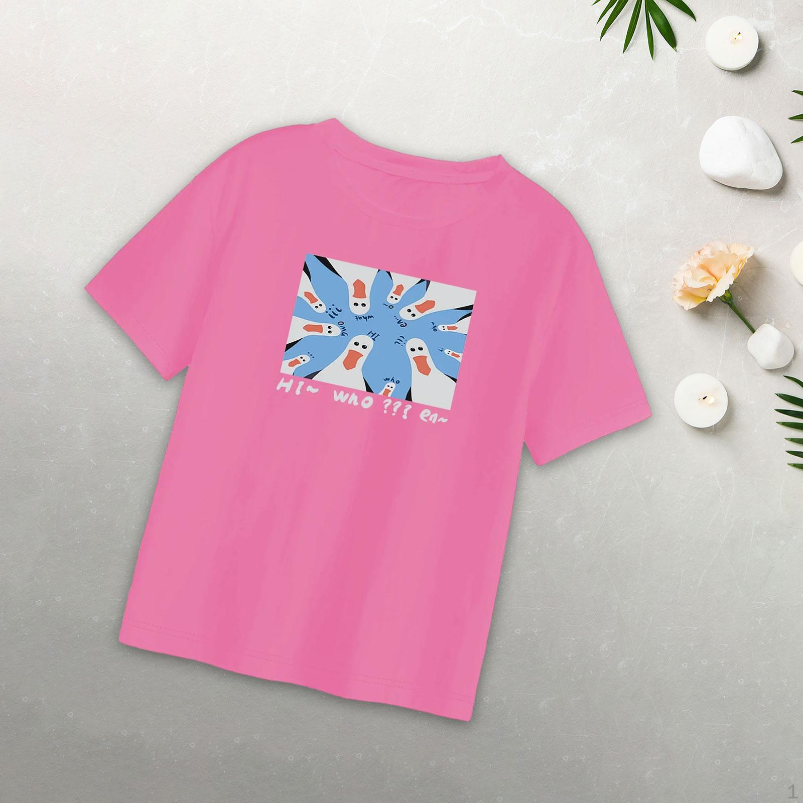 

Женская футболка с коротким рукавом, классические розовые женские футболки с круглым вырезом, летние топы для прогулок, путешествий