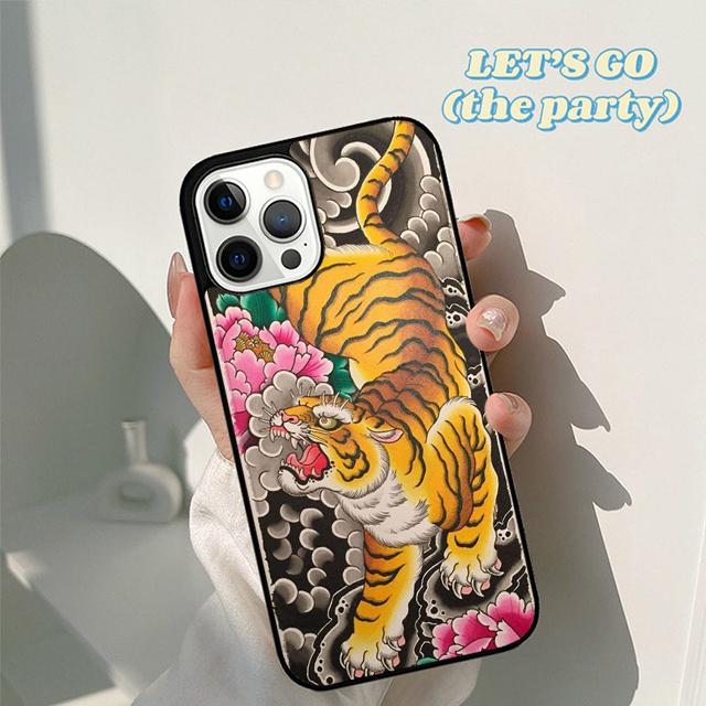 Autumu Japanese ukiyo e Art Panther Tiger Phone Case Cover for iPhone 16 15 12 mini 11 13 14 Pro Max SE2020 6 7 8 Plus Coque