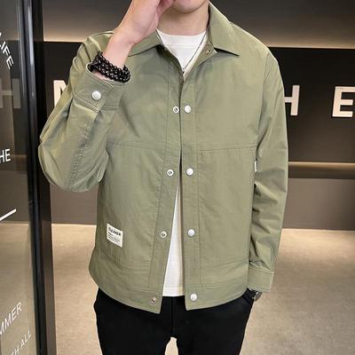 2025 Men's Korean Style Solid Color Lapel Jacket - Casual Spring/Autumn Outerwear